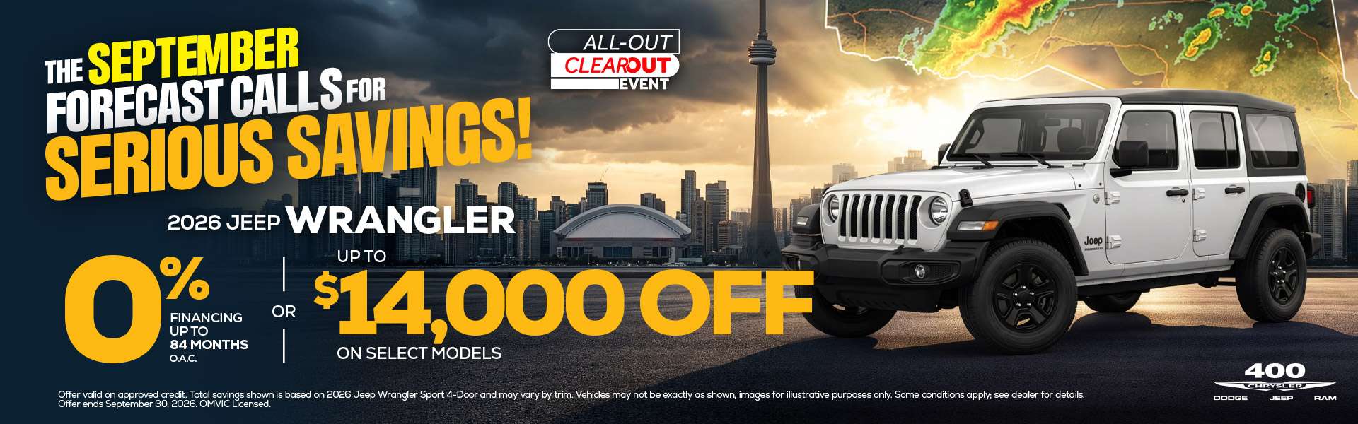 2026 Jeep Wrangler - 0% Financing For Up To 84 Months O.A.C.* OR Up To $14,000 Off On Select Models